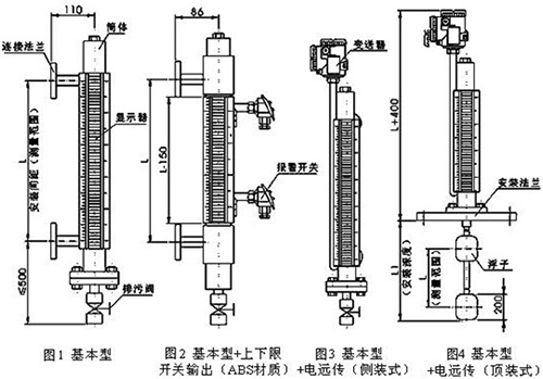 水罐液位計結(jié)構(gòu)外形圖